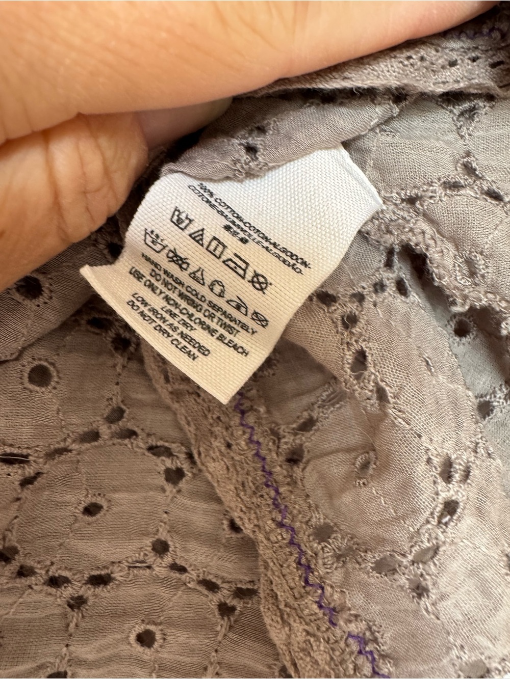 Free People Cami Tank Gray Cotton Lace Boho Festival Top Women’s Size XS - Picture 4 of 4